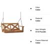 Backyard Cedar Farmhouse Outdoor Porch Swing with Chain, Water Resistant,Person Seating, 600 Lb Weight Capacity,with 4.6 ft.