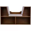 Children Bookcase With Reading Nook and 6 Shelves for Storage, Espresso, Book Shelf Dollhouse Bookcase