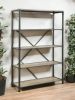 Antique Oak and Sandy Grey 5-Shelf Bookshelf
