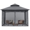 8x8 Gazebo, Garden Gazebos for Patios with Stable Steel Frame and Netting Walls, Gazebo