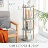 Qokori 100% Solid Beech Rotating Bookshelf  360 Display,Tower Standing Corner Bookshelf Storage Shelf and Sofa Side Table
for Living Room